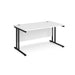 Maestro 25 cantilever leg straight office desk Desking Dams White Black 1400mm x 800mm