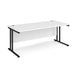 Maestro 25 cantilever leg straight office desk Desking Dams White Black 1800mm x 800mm