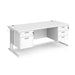 Maestro 25 cantilever leg straight office desk with 2 and 3 drawer pedestals Desking Dams White White 1800mm x 800mm