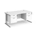 Maestro 25 cantilever leg straight office desk with two x 2 drawer pedestals Desking Dams White Silver 1600mm x 800mm