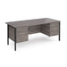 Maestro 25 H Frame straight desk with 2 and 3 drawer pedestals Desking Dams Grey Oak Black 1800mm x 800mm