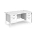 Maestro 25 H Frame straight desk with 2 and 3 drawer pedestals Desking Dams White White 1600mm x 800mm