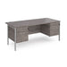 Maestro 25 H Frame straight desk with two x 2 drawer pedestals Desking Dams Grey Oak Silver 1800mm x 800mm