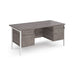 Maestro 25 H Frame straight desk with two x 2 drawer pedestals Desking Dams Grey Oak White 1600mm x 800mm