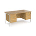 Maestro 25 H Frame straight desk with two x 2 drawer pedestals Desking Dams Oak White 1600mm x 800mm