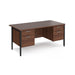 Maestro 25 H Frame straight desk with two x 2 drawer pedestals Desking Dams Walnut Black 1600mm x 800mm