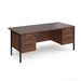 Maestro 25 H Frame straight desk with two x 2 drawer pedestals Desking Dams Walnut Black 1800mm x 800mm