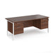 Maestro 25 H Frame straight desk with two x 2 drawer pedestals Desking Dams Walnut White 1800mm x 800mm