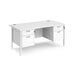 Maestro 25 H Frame straight desk with two x 2 drawer pedestals Desking Dams White White 1600mm x 800mm