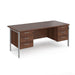 Maestro 25 H Frame straight desk with two x 3 drawer pedestals Desking Dams Walnut Silver 1800mm x 800mm