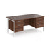 Maestro 25 H Frame straight desk with two x 3 drawer pedestals Desking Dams Walnut White 1600mm x 800mm