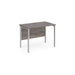 Maestro 25 H Frame straight Narrow office desk Desking Dams Grey Oak Silver 1000mm x 600mm