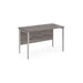 Maestro 25 H Frame straight Narrow office desk Desking Dams Grey Oak Silver 1200mm x 600mm