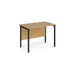 Maestro 25 H Frame straight Narrow office desk Desking Dams Oak Black 1000mm x 600mm