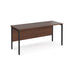 Maestro 25 H Frame straight Narrow office desk Desking Dams Walnut Black 1600mm x 600mm