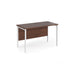 Maestro 25 H Frame straight Narrow office desk Desking Dams Walnut White 1200mm x 600mm