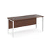 Maestro 25 H Frame straight Narrow office desk Desking Dams Walnut White 1600mm x 600mm