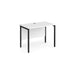 Maestro 25 H Frame straight Narrow office desk Desking Dams White Black 1000mm x 600mm