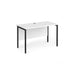 Maestro 25 H Frame straight Narrow office desk Desking Dams White Black 1200mm x 600mm