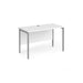 Maestro 25 H Frame straight Narrow office desk Desking Dams White Silver 1200mm x 600mm