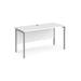 Maestro 25 H Frame straight Narrow office desk Desking Dams White Silver 1400mm x 600mm