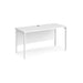 Maestro 25 H Frame straight Narrow office desk Desking Dams White White 1400mm x 600mm