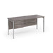 Maestro 25 H Frame straight narrow office desk with 2 drawer pedestal Desking Dams Grey Oak Silver 1600mm x 600mm