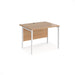 Maestro 25 H Frame straight office desk Desking Dams Beech White 1000mm x 800mm