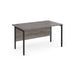 Maestro 25 H Frame straight office desk Desking Dams Grey Oak Black 1400mm x 800mm