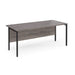 Maestro 25 H Frame straight office desk Desking Dams Grey Oak Black 1800mm x 800mm