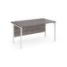 Maestro 25 H Frame straight office desk Desking Dams Grey Oak White 1400mm x 800mm