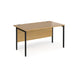 Maestro 25 H Frame straight office desk Desking Dams Oak Black 1400mm x 800mm