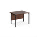 Maestro 25 H Frame straight office desk Desking Dams Walnut Black 1000mm x 800mm