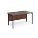 Maestro 25 H Frame straight office desk Desking Dams Walnut Black 1400mm x 800mm