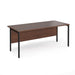 Maestro 25 H Frame straight office desk Desking Dams Walnut Black 1800mm x 800mm