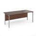 Maestro 25 H Frame straight office desk Desking Dams Walnut Silver 1800mm x 800mm