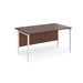 Maestro 25 H Frame straight office desk Desking Dams Walnut White 1400mm x 800mm