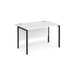 Maestro 25 H Frame straight office desk Desking Dams White Black 1200mm x 800mm