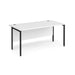 Maestro 25 H Frame straight office desk Desking Dams White Black 1600mm x 800mm