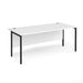 Maestro 25 H Frame straight office desk Desking Dams White Black 1800mm x 800mm