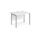 Maestro 25 H Frame straight office desk Desking Dams White Silver 1000mm x 800mm