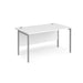 Maestro 25 H Frame straight office desk Desking Dams White Silver 1400mm x 800mm