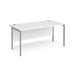 Maestro 25 H Frame straight office desk Desking Dams White Silver 1600mm x 800mm