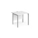 Maestro 25 H Frame straight office desk Desking Dams White Silver 800mm x 800mm