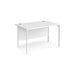 Maestro 25 H Frame straight office desk Desking Dams White White 1200mm x 800mm