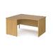 Maestro 25 Panel Leg left hand ergonomic corner office desk Desking Dams Oak 1400mm x 1200mm 