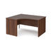 Maestro 25 Panel Leg left hand ergonomic corner office desk Desking Dams Walnut 1400mm x 1200mm 