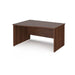 Maestro 25 Panel Leg left hand office wave desk Desking Dams Walnut 1400mm x 800-990mm 