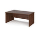 Maestro 25 Panel Leg left hand office wave desk Desking Dams Walnut 1600mm x 800-990mm 