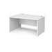 Maestro 25 Panel Leg left hand office wave desk Desking Dams White 1400mm x 800-990mm 